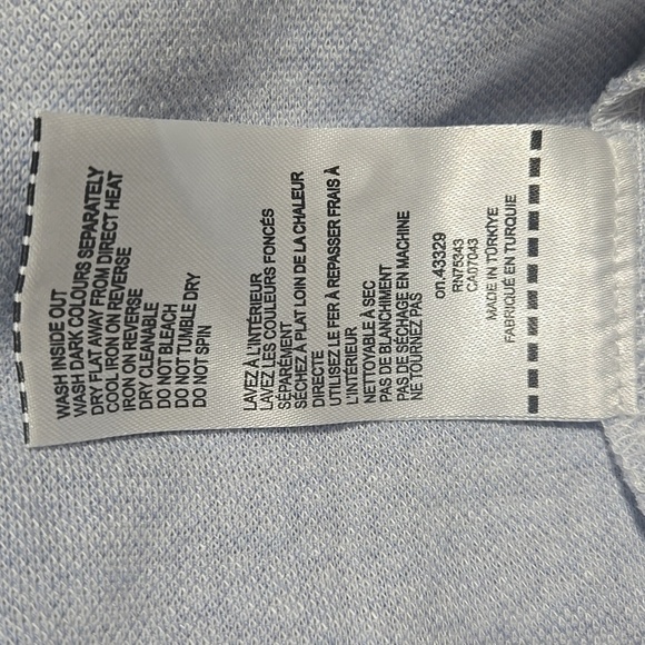 Guide London Men's Patterned Polo Shirt Light Blue/White Size L - Picture 10 of 10